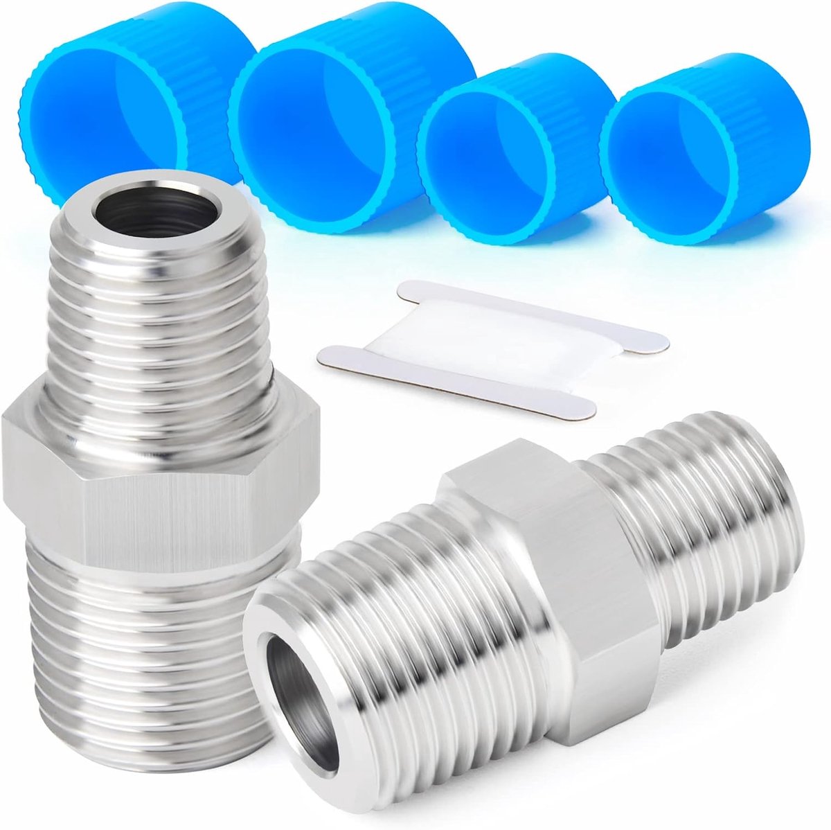 2 Pcs 3/8" Man BSP x 1/2" Mannelijke BSP Draad Gesmeed Rvs Verminderende Hex Tepel Connector SUS 304 Buisleidingen