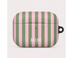 MIM Amsterdam - Watermelon Sugar - Geschikt voor AirPods Pro 3 - AirPod hoesje - Strepen print - AirPod hoesje met print - Shockproof- Cover voor AirPods - Trendy AirPod case
