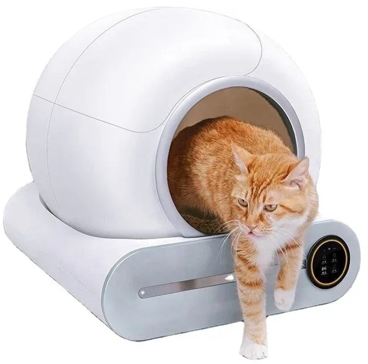 Brandistry - Kattenbak - Slimme Kattenbak - Volautomatische Kattenbak Met Grote Opvang - Semi Gesloten - Met App Bediening - Wit