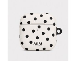 MIM Amsterdam - French Girls- Geschikt voor AirPods 4 - AirPod hoesje - Stippen print - AirPod hoesje met print - Shockproof- Cover voor AirPods - Trendy AirPod case