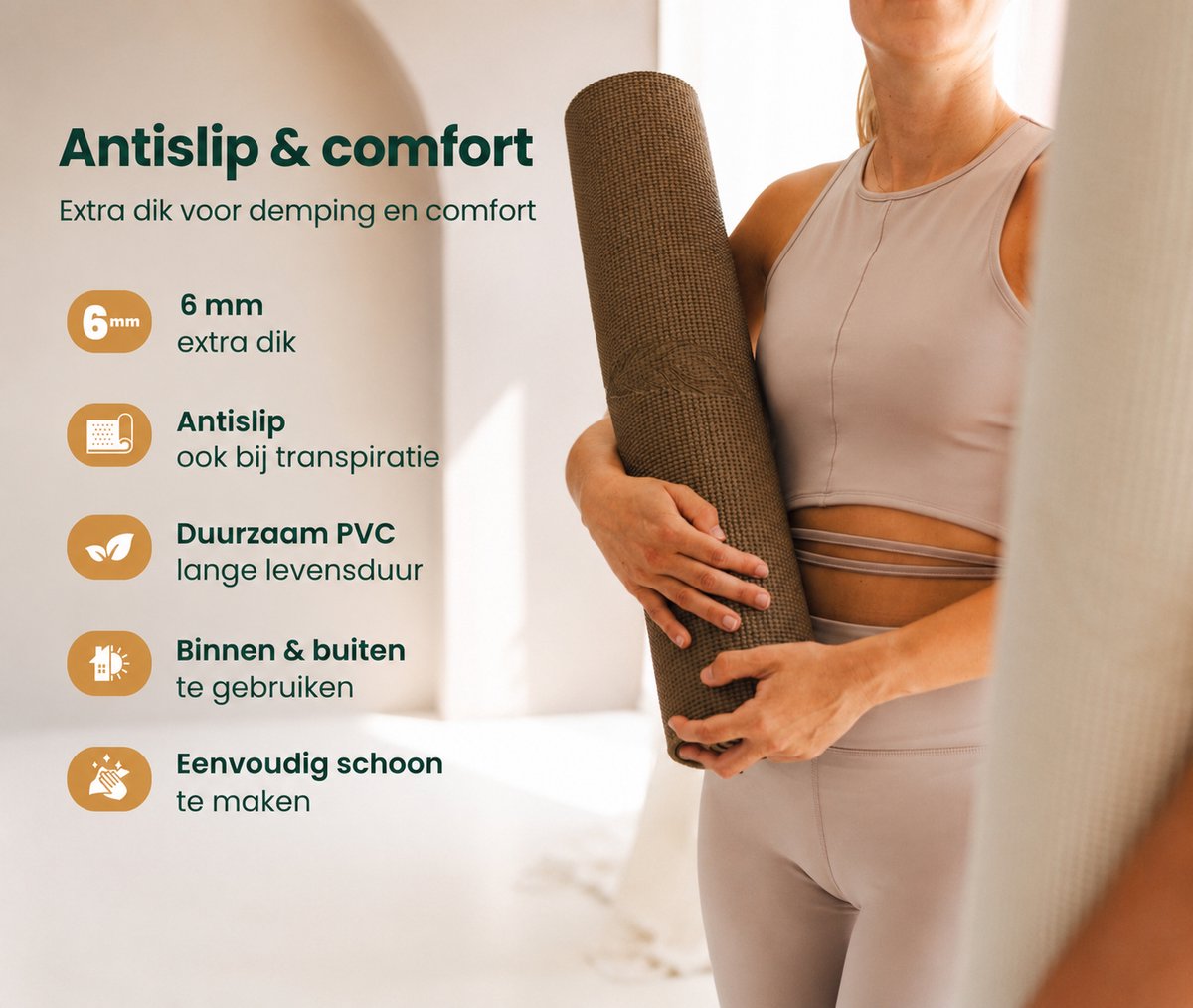 MindBaas - Yoga Mat (extra dik) - Donkergroen thumbnail 4