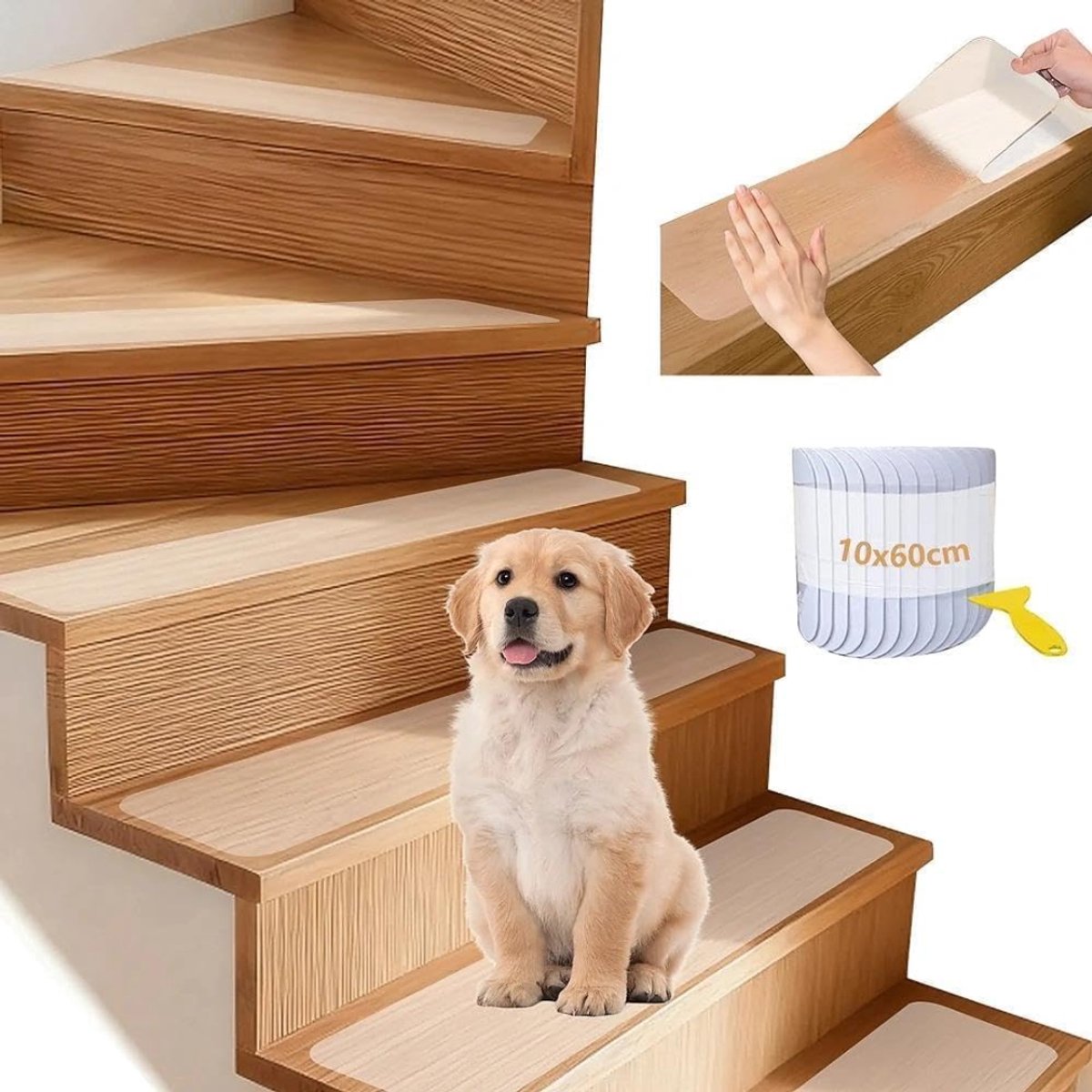 ZRNS® Trapmatten Set - Trapbekleding - Zelfklevend - Anti Slip - 15 Stuks - Transparant
