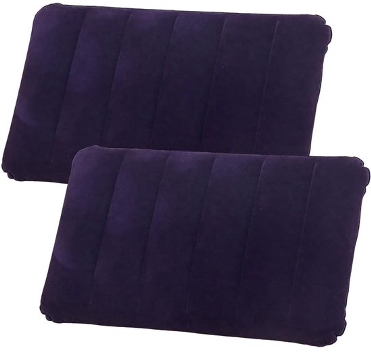 Opblaasbaar Kussen Set van 2 - Zacht Fluweel - Vlekbestendig - Voor Strand/Kamperen - 30x47cm - Duurzaam PVC - Reis Kussen