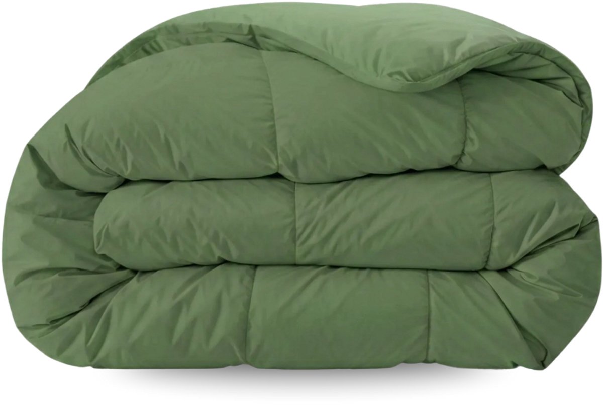 Zelesta Comfort Uni Timeless Green 140x200 - Dekbed zonder overtrek - Wasbaar dekbed - Hoesloos dekbed - 2 in 1 Dekbed met vaste overtrek