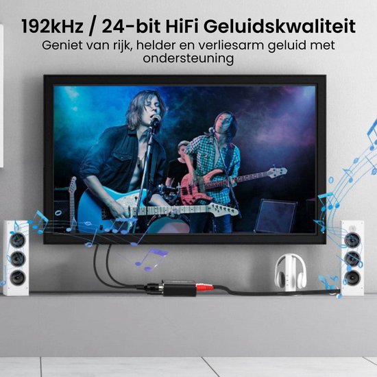 AdroitGoods Digitaal naar Analoog Audio Converter - Optical Toslink & Coaxiaal naar RCA Adapter, 192kHz DAC, Stereo Audio Converter voor TV, PS5, Xbox, Versterker — afbeelding 4