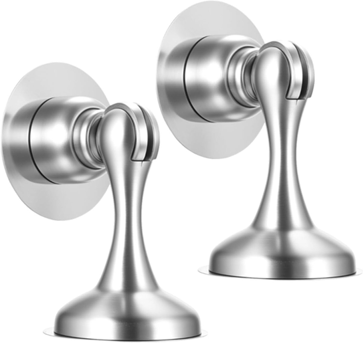 Set van 2 Magnetische Deurstoppers voor Binnen en Buiten, Muurbevestiging en Zelfklevend, Ideaal voor Skirting Boards en Deuren in Huis en Kantoor