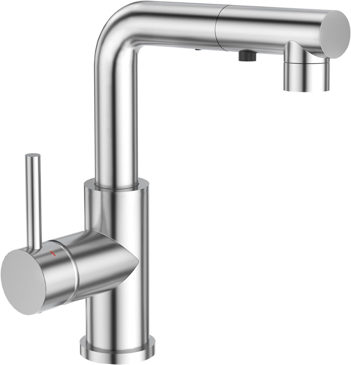 Waterkraan met uittrekbare douche, mengkraan voor keuken of badkamer, 3 functies, 360° draaibaar, chroom afwerking