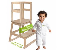 BOMI® Leertoren Montessori Naturel - Houten Learning Tower - Keukenhulp voor Kinderen - Peuter Keukenkruk - Kinder Opstapje - Keukentoren - Kinder Trapje Keuken