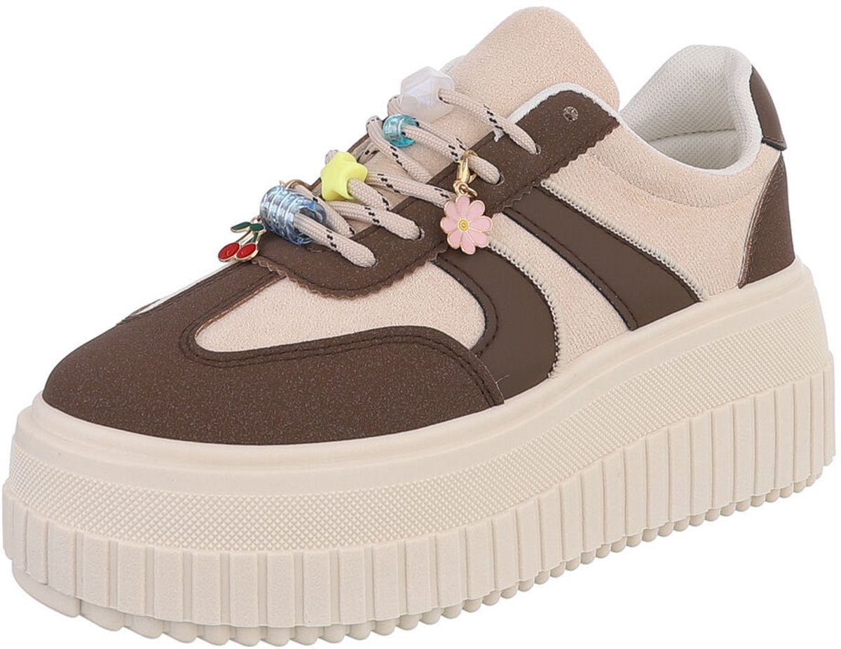 Sneaker - Platformzool en veters - Dames Mt:39