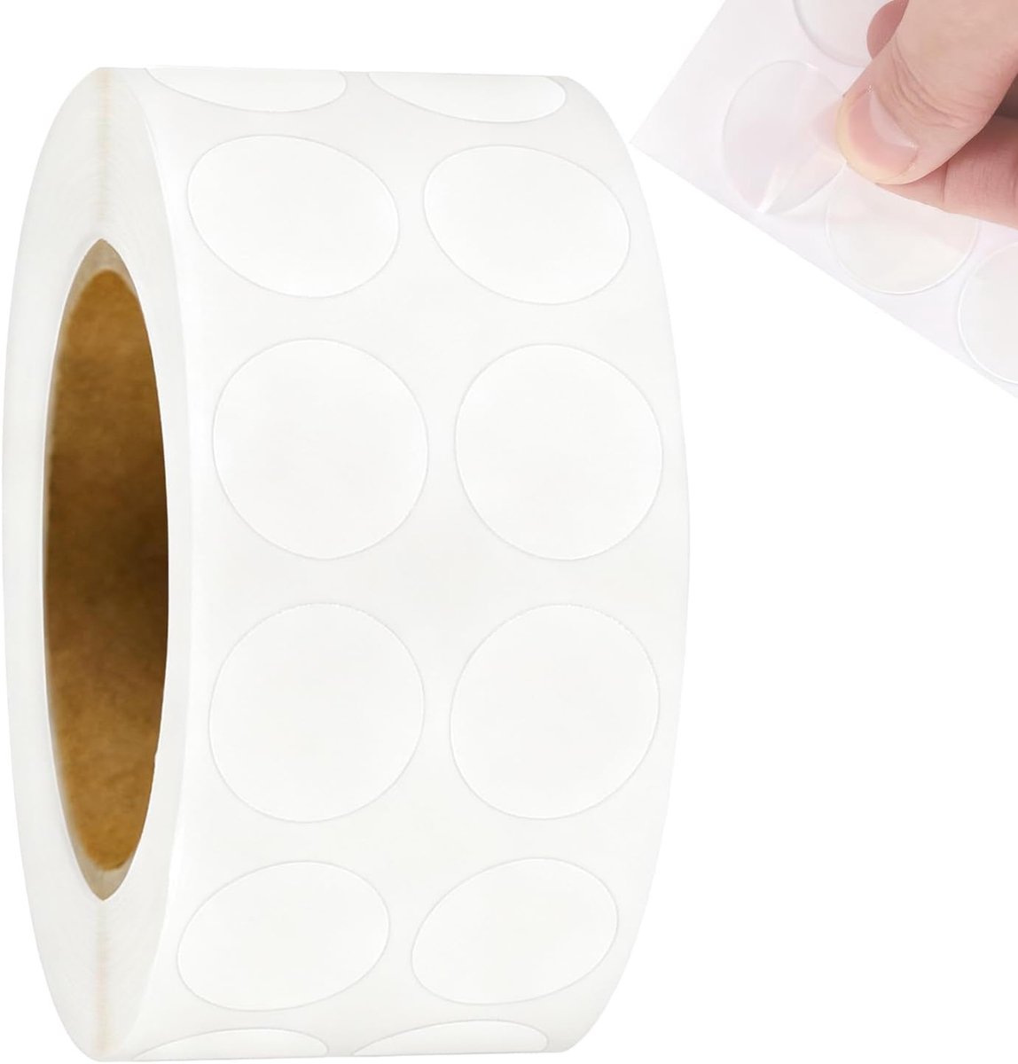 SnelShoppen - 1000 Ronde Stickers, 13mm Circulaire Labels, Zelfklevend en Verwijderbaar, Wit, Voor Kantoor, Thuis, Winkel, Doe-Het-Zelf, Klaslokaal, M