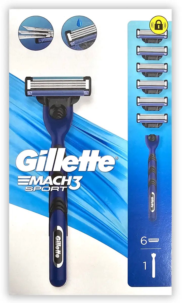 Gillette Mach3 Sport scheermeshouder met 6 mesjes