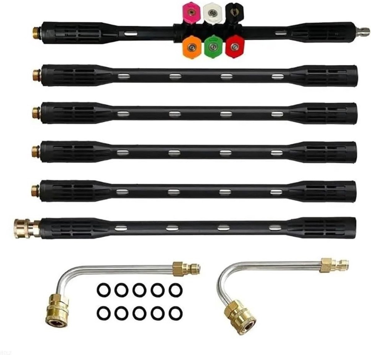 Hogedrukreiniger verlengstuk 4000 psi, spuitlans met 1/4 inch snelverbinding, accessoires voor dakgoten en moeilijk bereikbare plekken