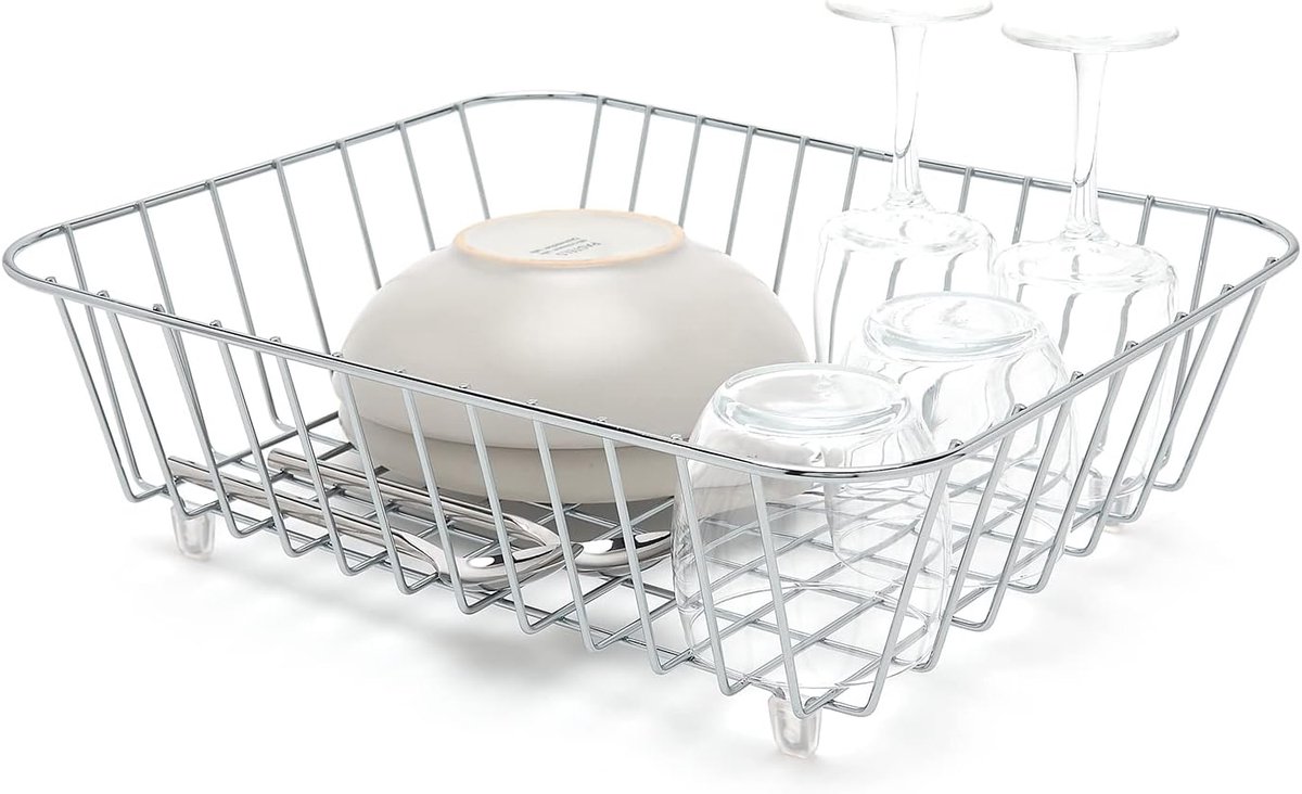 Thijox - Gootsteenrek Afdruiprek Chroom voor Keuken - Stijlvol en Functioneel Afwasrek - Duurzaam Materiaal en Modern Design - Ideaal voor Thuisgebrui