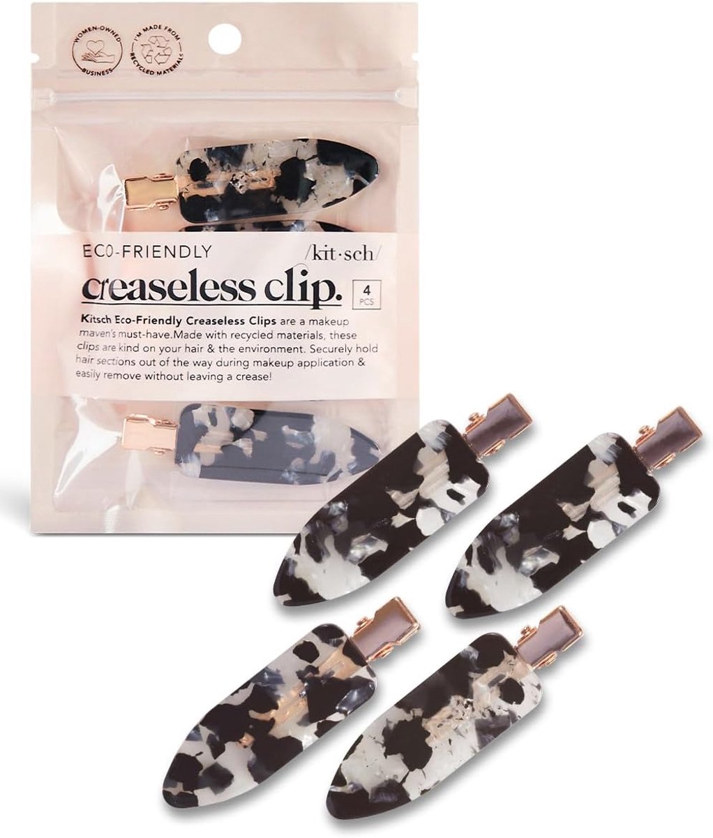 SnelShoppen - 4 Stuks Vouwbare Haarclips voor Vrouwen - Geen Vouwen of Buigen - Ideaal voor Styling, Makeup en Gezichtsreiniging - Gerecycled Acryl -