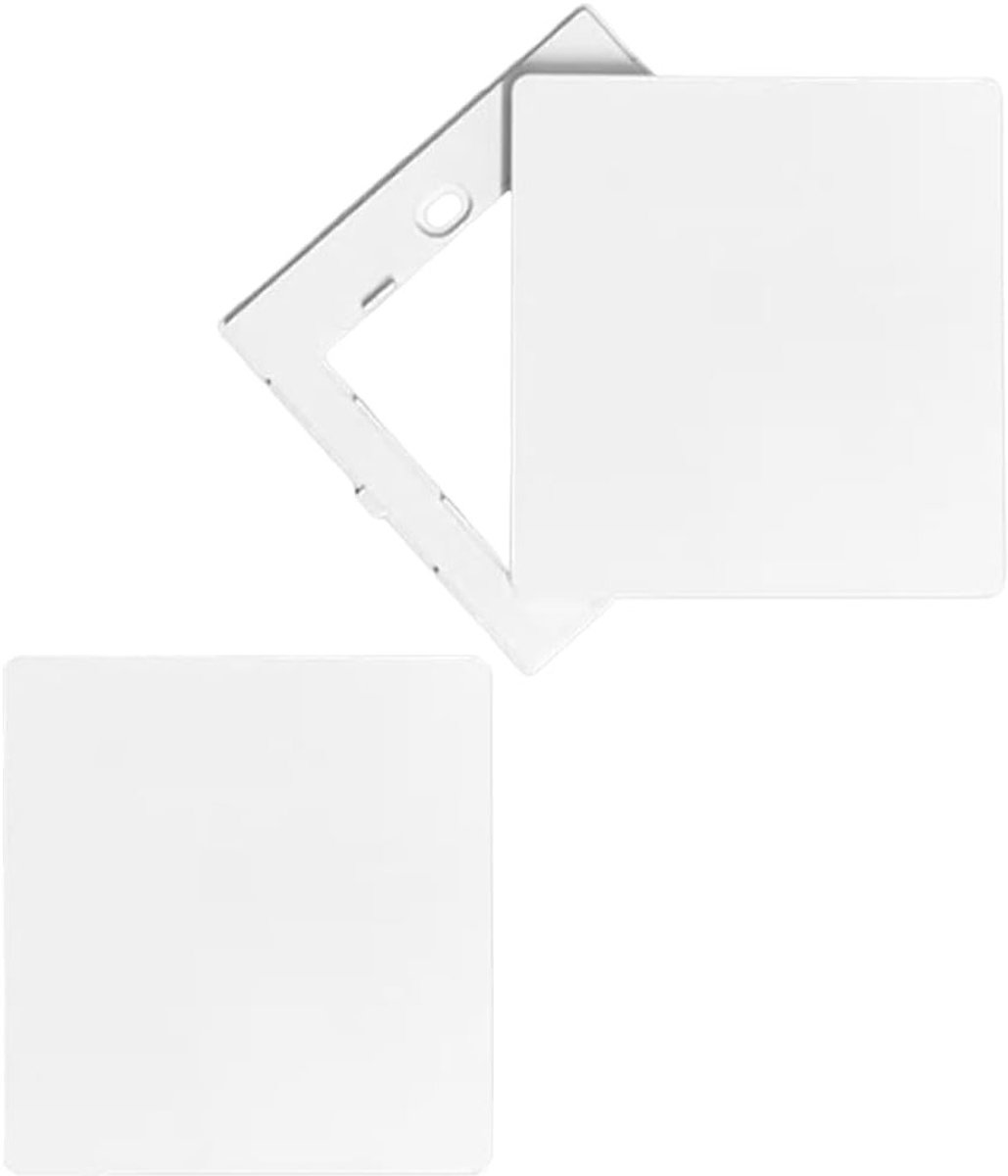 Set van 2 Blinde Wandplaten voor Ongebruikte Stopcontacten of Schakelaars - Eenvoudige Witte Afdekking, 8.7 x 8.7 cm, Geschikt voor Thuis en Kantoor