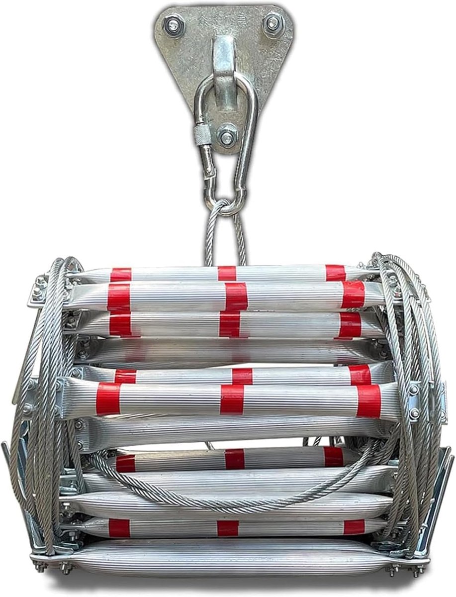 SnelShoppen - Breading Ladder, Rope Ladder, Rescue Ladder - Aluminium Legering, Brandladder, Nooduitgang Ladder tot 420 kg, 10 m, Veiligheidsladder vo