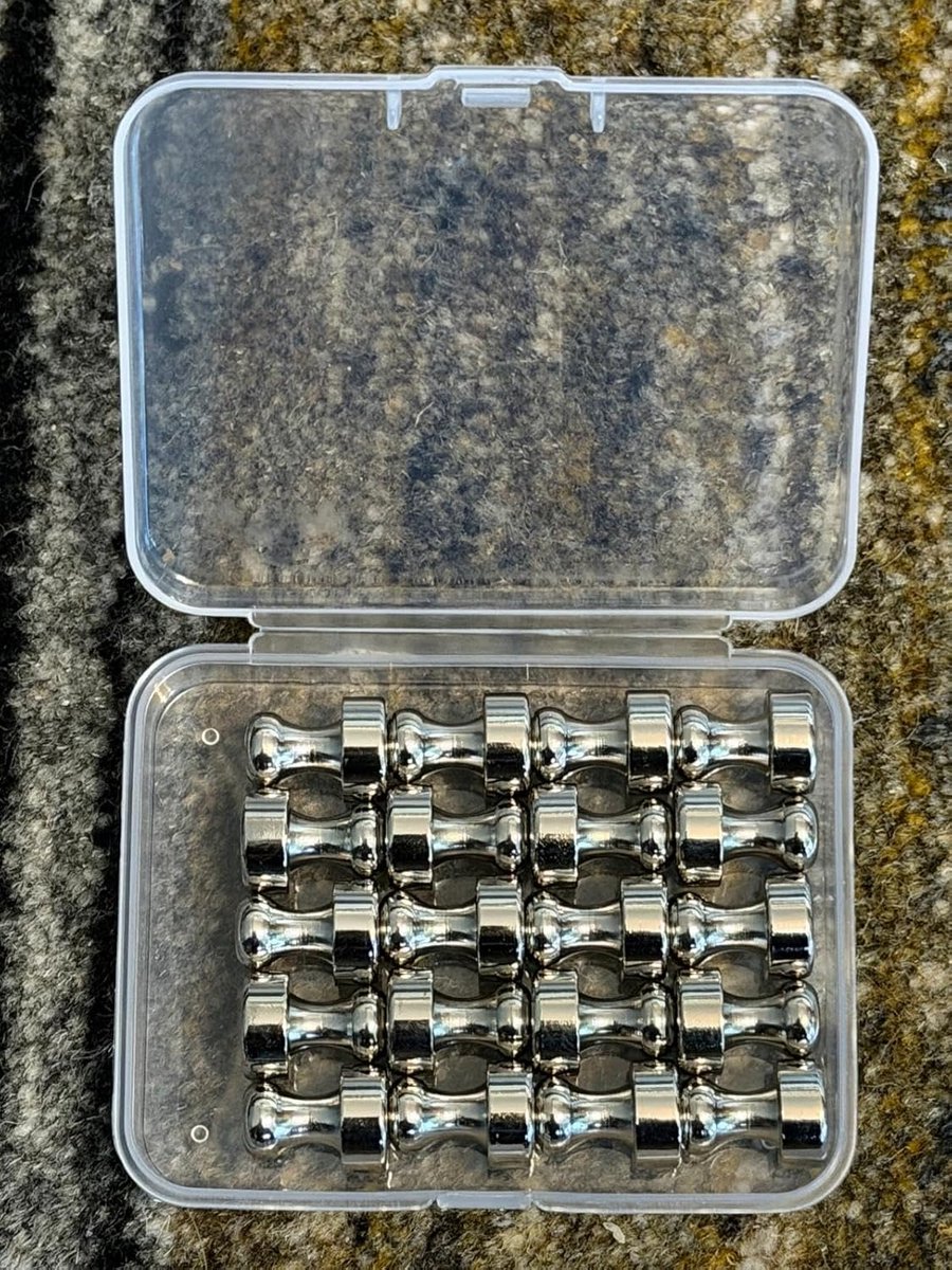 SnelShoppen - 20 Stuks Neodymium Cone Magneten Zwart Goud Zilver voor Koelkast, Magnetisch Bord, Whiteboard - Mini Sterke Magneten in Praktische Opber