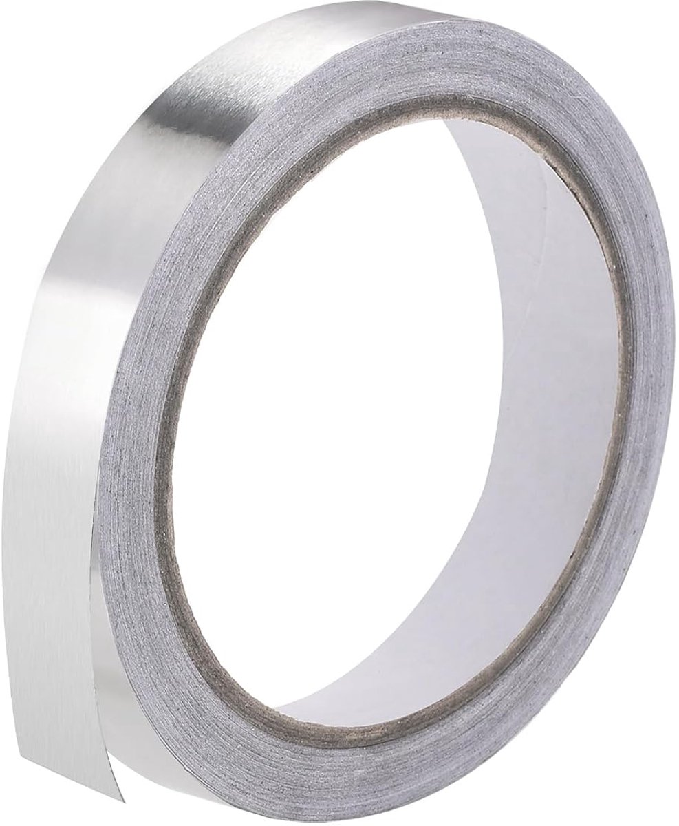 SnelShoppen - Aluminium Folie Tape 10 mm, Hoge Temperatuur Plakband, Voor HVAC, Waterdicht, Vlamvertragend, 20 Meter, Eénzijdig Plakband