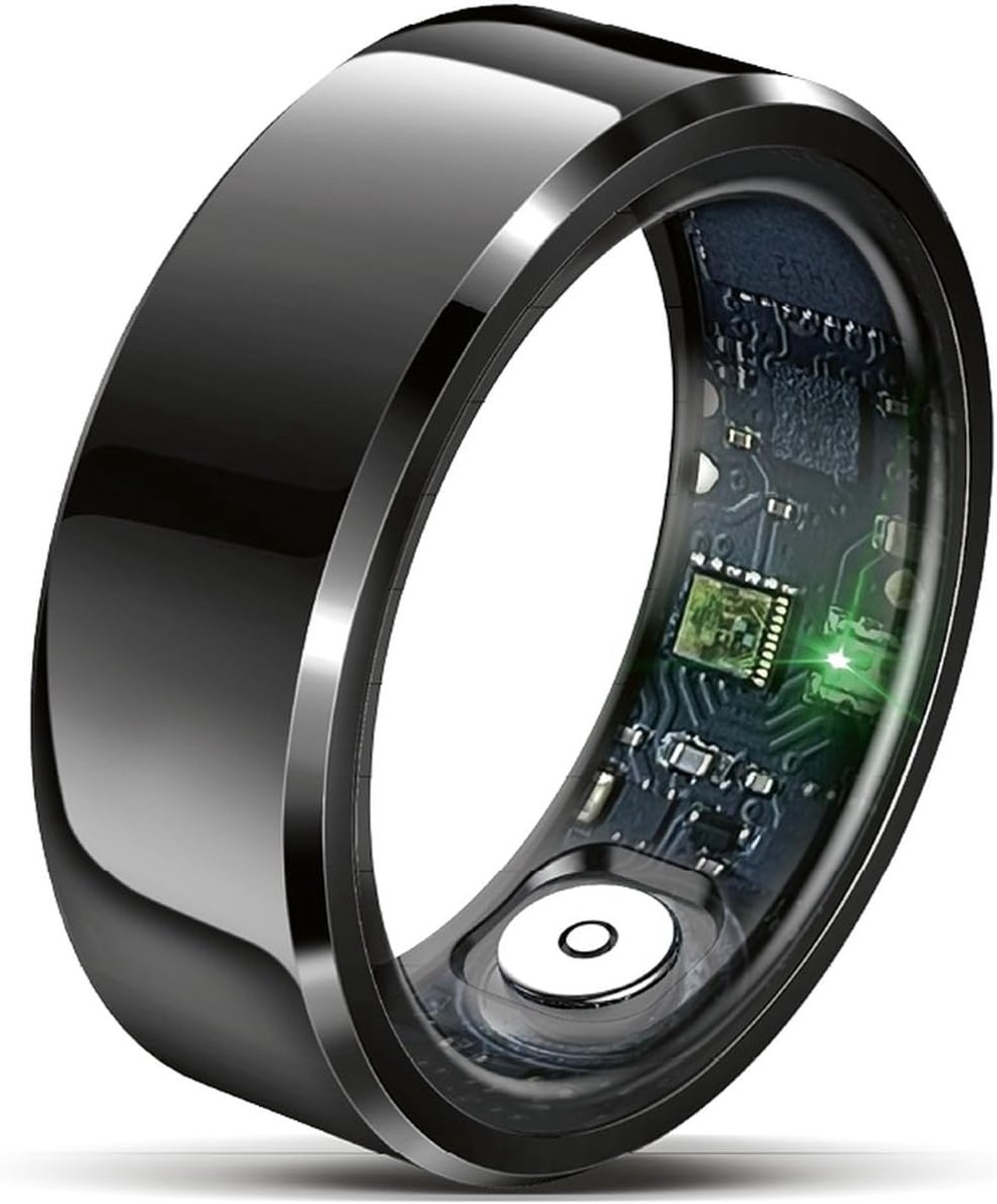 SnelShoppen - Smart Ring SR6 - Zwart - Maat 10 (62mm) - Fitness Tracker met Hartslagmonitor, Bloeddrukmeting, Stappenteller, IP68 Waterdicht, Bluetoot