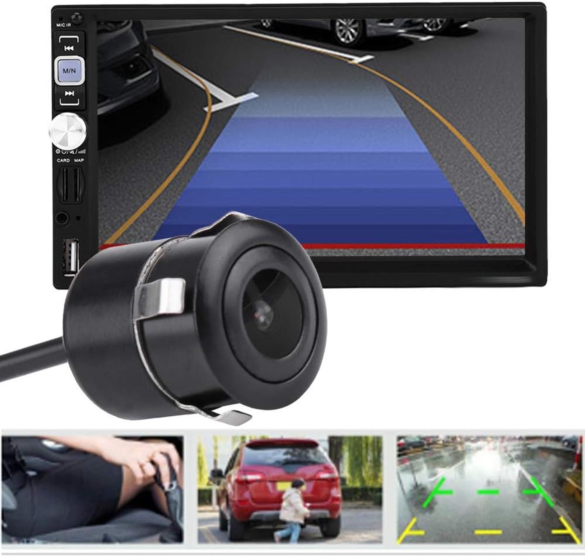 SnelShoppen - Achteruitrijcamera Auto HD Kleurrijk Display NTSC/PAL voor Auto's, Trucks, RV's, Minivans met 6m RCA Kabel
