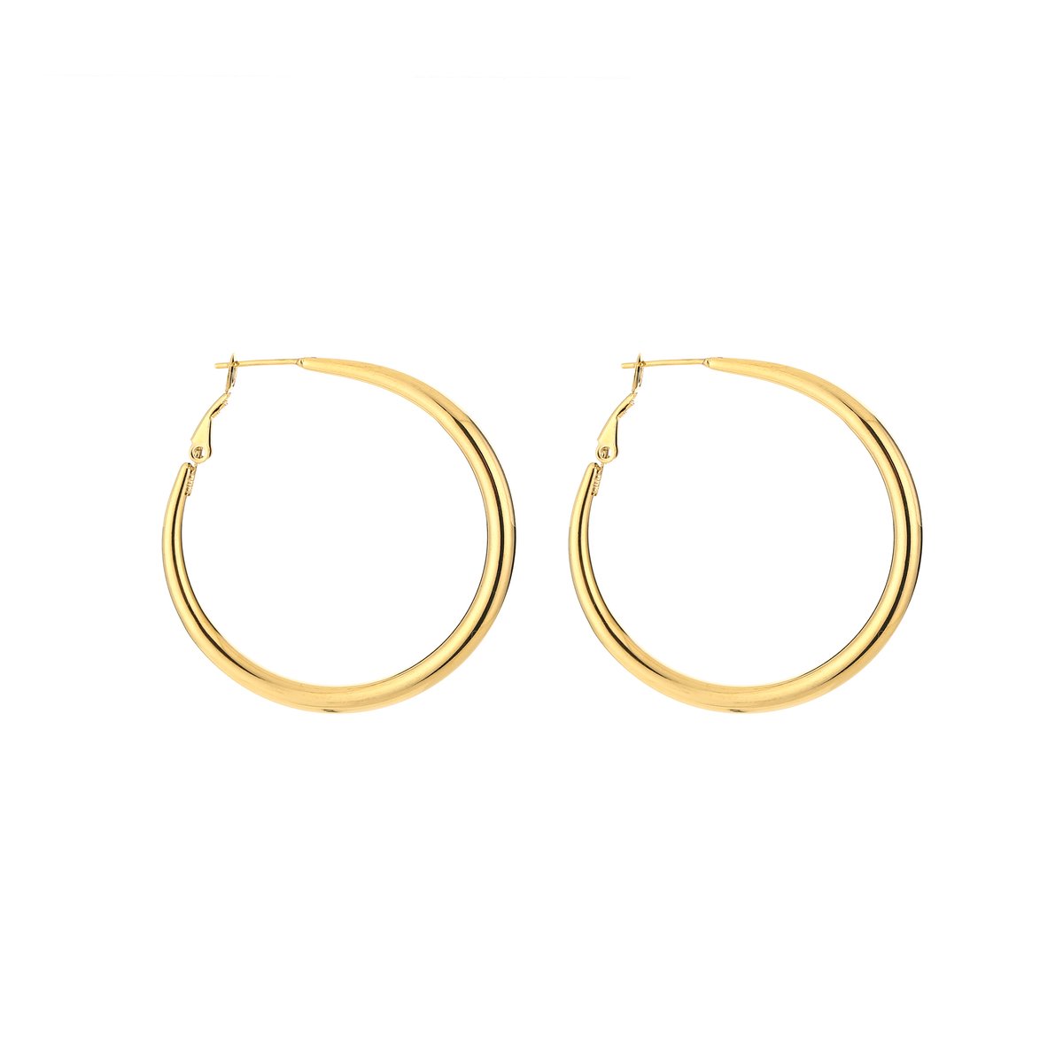 Stainless Steel Klassieke Large Basic Hoops (45mm) – Elegante & Tijdloze Oorringen – RVS - Goud