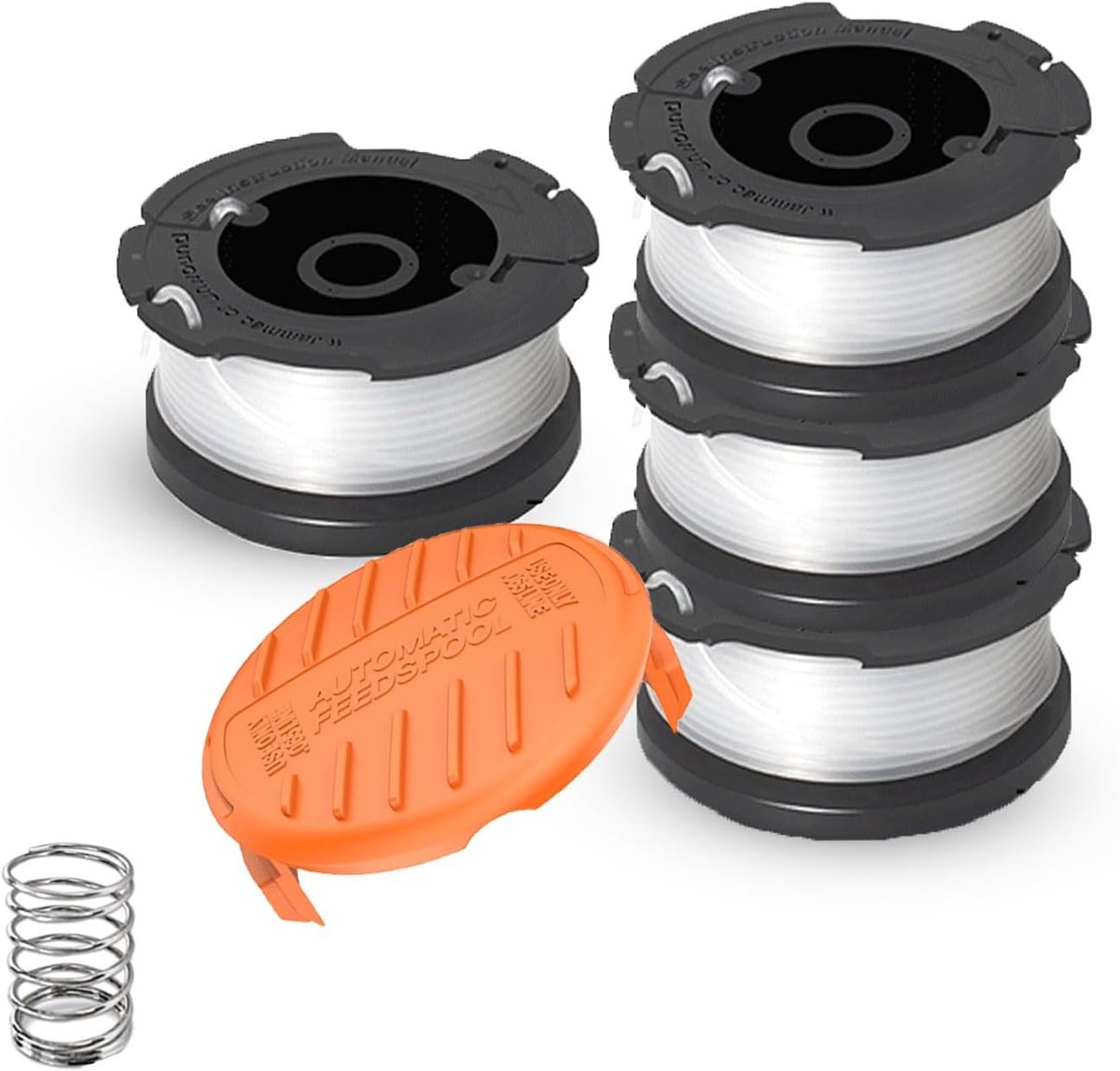 SnelShoppen - Pack van 4 Draadspoelen voor Accutrimmer, Nylon Draadspoel voor Tuinonderhoud, 9.14 m, Diameter 1.65 mm, Geschikt voor Diverse Modellen