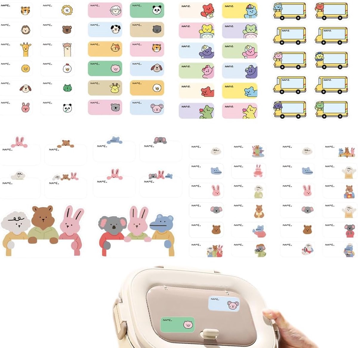 SnelShoppen - 8 Persoonlijke Naamstickers voor School en Kinderopvang, Waterproof, Machinewasbaar, Hoge Hechting, Perfect voor Kleding en Schoolspulle