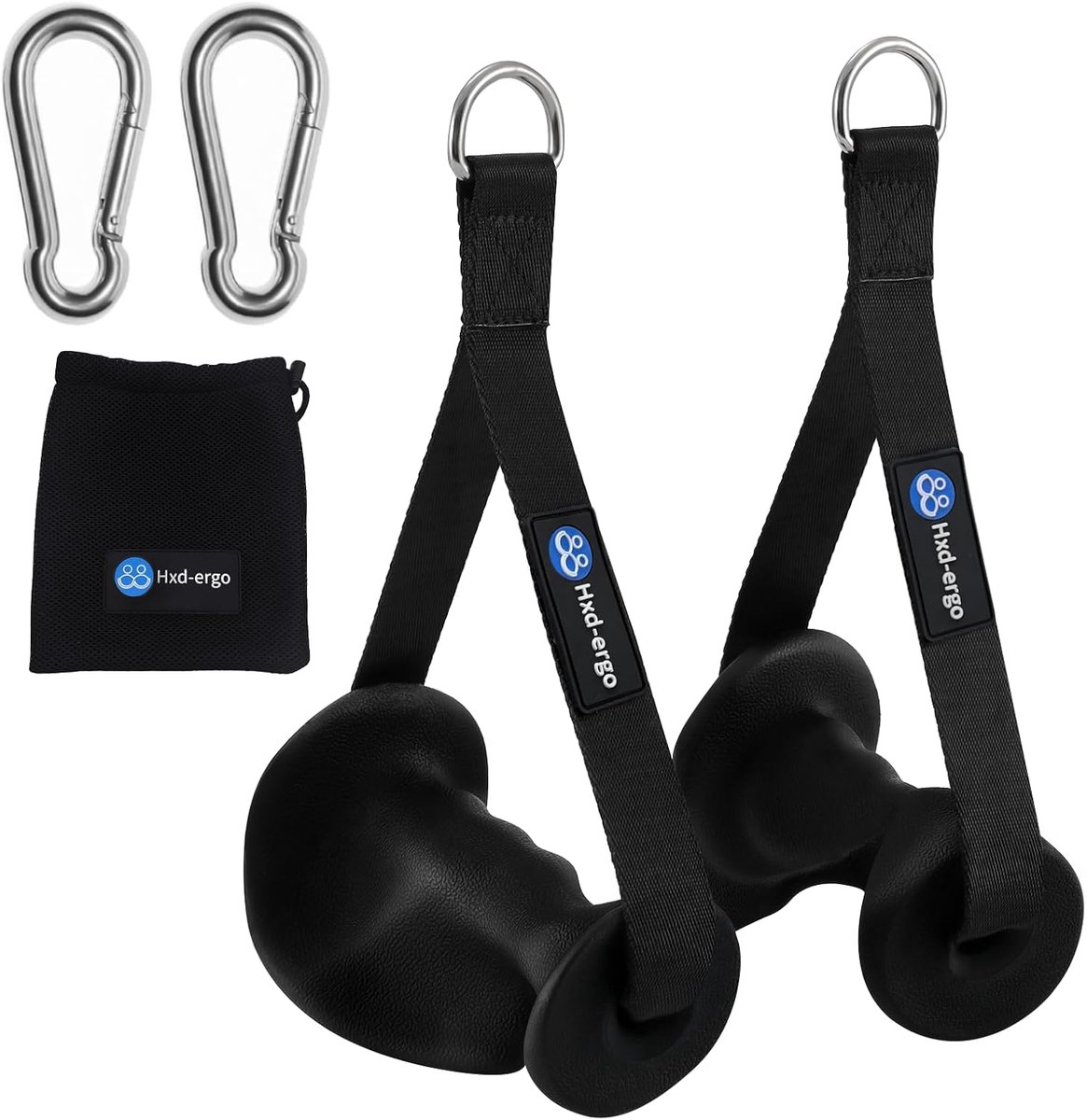 SnelShoppen - Fitness Handvatten Kabelmachine Accessoire, Ergonomische Grip Voor Weerstandsbanden, Ideaal Voor Pulley LAT Pulldown System, RVS D-ringe