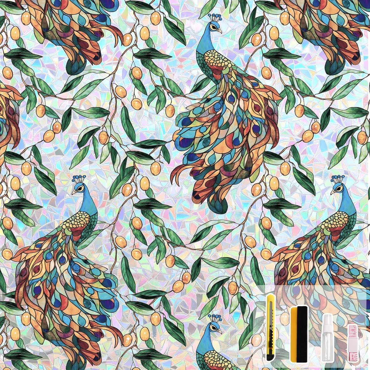 SnelShoppen - Opaque 3D Kleur Glazen Raamfolie Zelfklevend voor Woonkamer Kantoor Decoratieve Raamstickers Anti-UV Privacy 44.5 x 200 cm