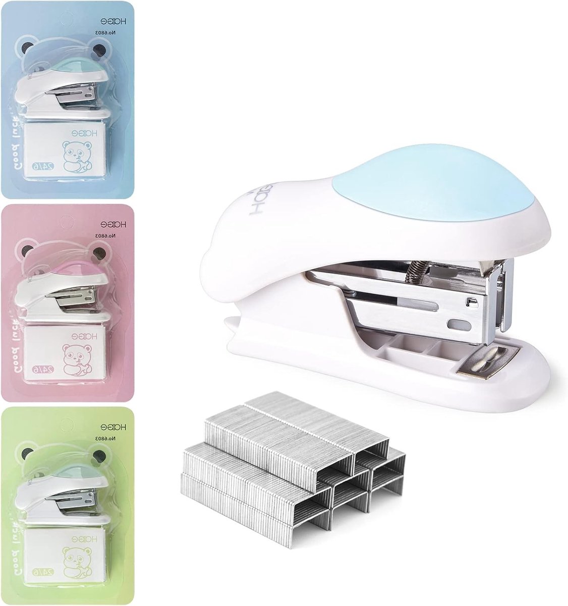 Mini Desktop Nietmachine met 400 Standaard 26/6 Nietjes, Tot 24 Vellen, Inclusief Ingebouwde Nietverwijderaar, Perfecte Cadeau voor Studenten en Kantoorgebruik, Verkrijgbaar in 3 Kleuren