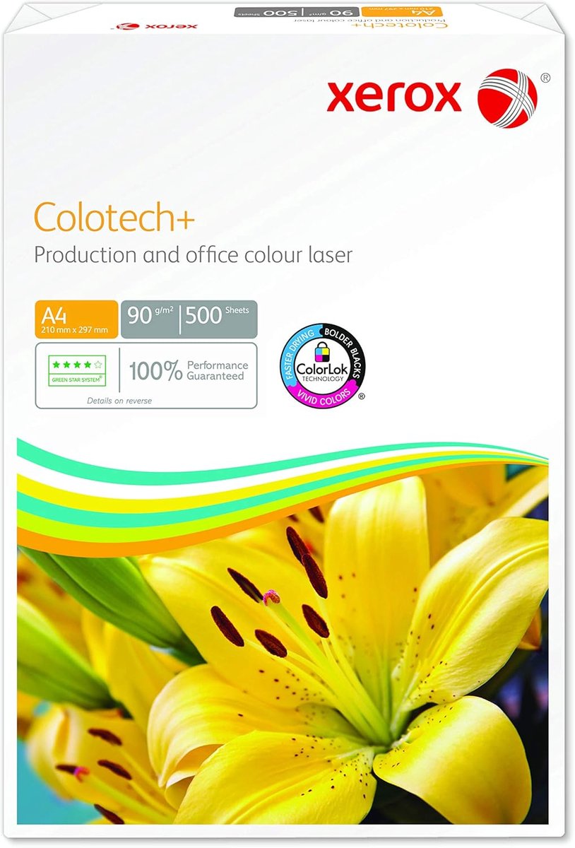 SnelShoppen - A4 Papier Colotech + 90g - 500 Vellen Ultra Glad Hoogwaardig Wit Printpapier voor Kleurendocumenten - FSC Gecertificeerd
