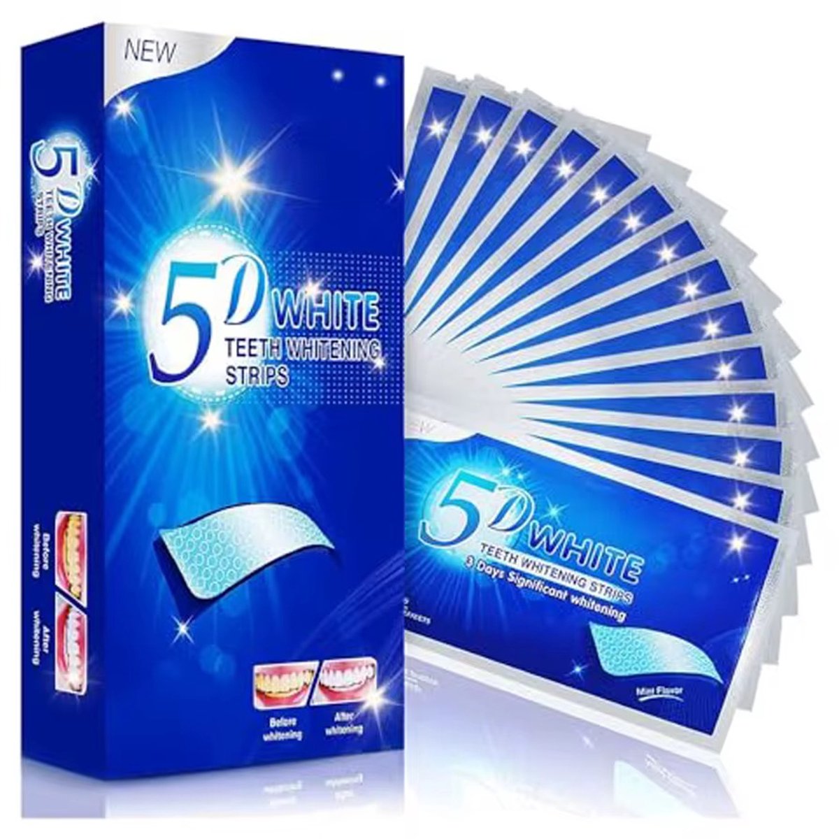 Tandenbleek Strips - 5D Whitening Strips - Tanden Bleken - Whitening Strips - 14 Stuck Tandenbleekset