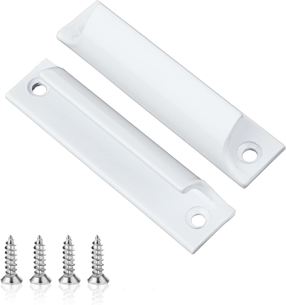 Balkondeurhandgrepen voor Buiten, 2 Stuks Aluminium Legering met RVS Schroeven, Ideaal voor Terrasdeuren en Meubelhulpstukken (Wit)