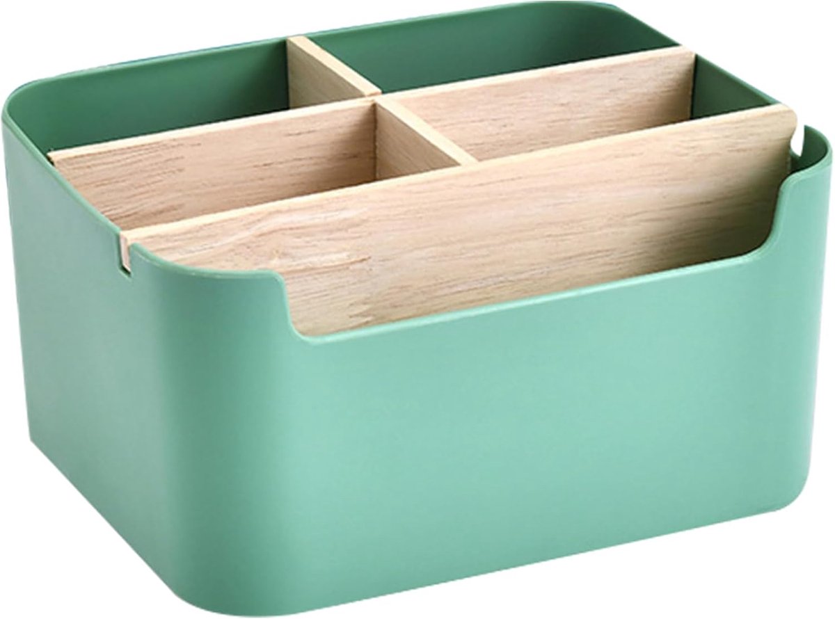 SnelShoppen - Houten Pen Organizer, Multifunctionele Bureauhouder, Opbergdoos voor Desk Accessoires en Sieraden, Duurzaam Rubberhout, Ideaal voor Thui