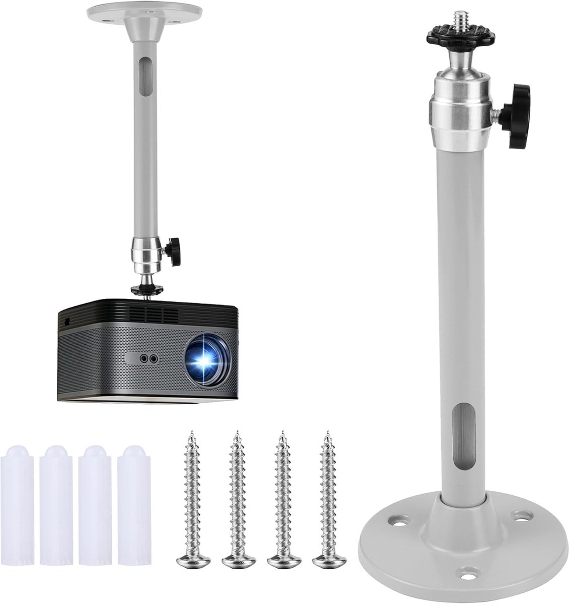 SnelShoppen - Mini Projector Beugel - Universele Plafondmontage voor Projectoren - 360° Rotatable - Aluminium Legering Bevestiging - Maximaal 5 kg - V