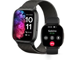 Avalue Smartwatch Dames & Heren - 1,8" AMOLED - Bluetooth Bellen - Hartslag & Bloedzuurstof - Slaaptracker - - Meerdere Sportmodi - Geschikt voor Android en iOS - Zwart