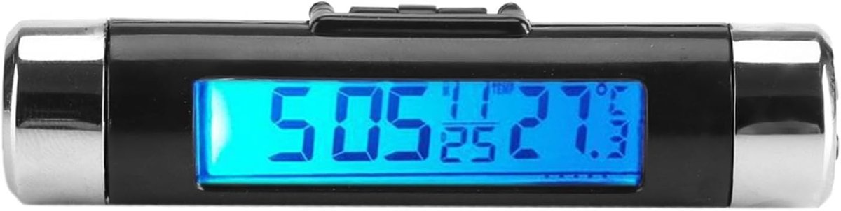 SnelShoppen - Digitale Thermometer Klok Auto LCD Achtergrondverlichting, Multifunctionele Auto & Truck Monitor, Clip-on Dashboard Accessoire