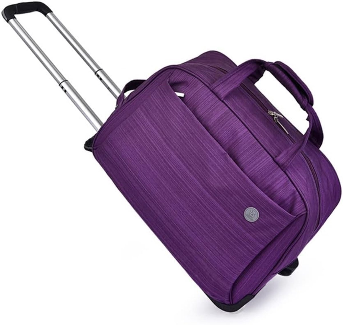 SnelShoppen - Travel Bag met Wielen, Reistas en Sporttas met Telescoop Handvat en 2 Wielen, Paars, 50cm, 36L, Ideaal voor Vakantie, Gym, Weekendje Weg