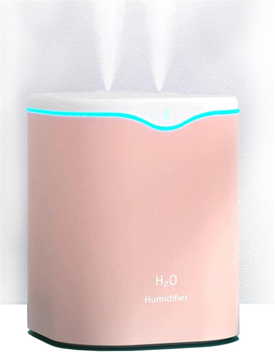 SnelShoppen - USB Portable Humidifier 2000ML - Compact Whisper Quiet Luchtbevochtiger voor Slaapkamer, Planten, Thuis - Milieuvriendelijk ABS - Roze