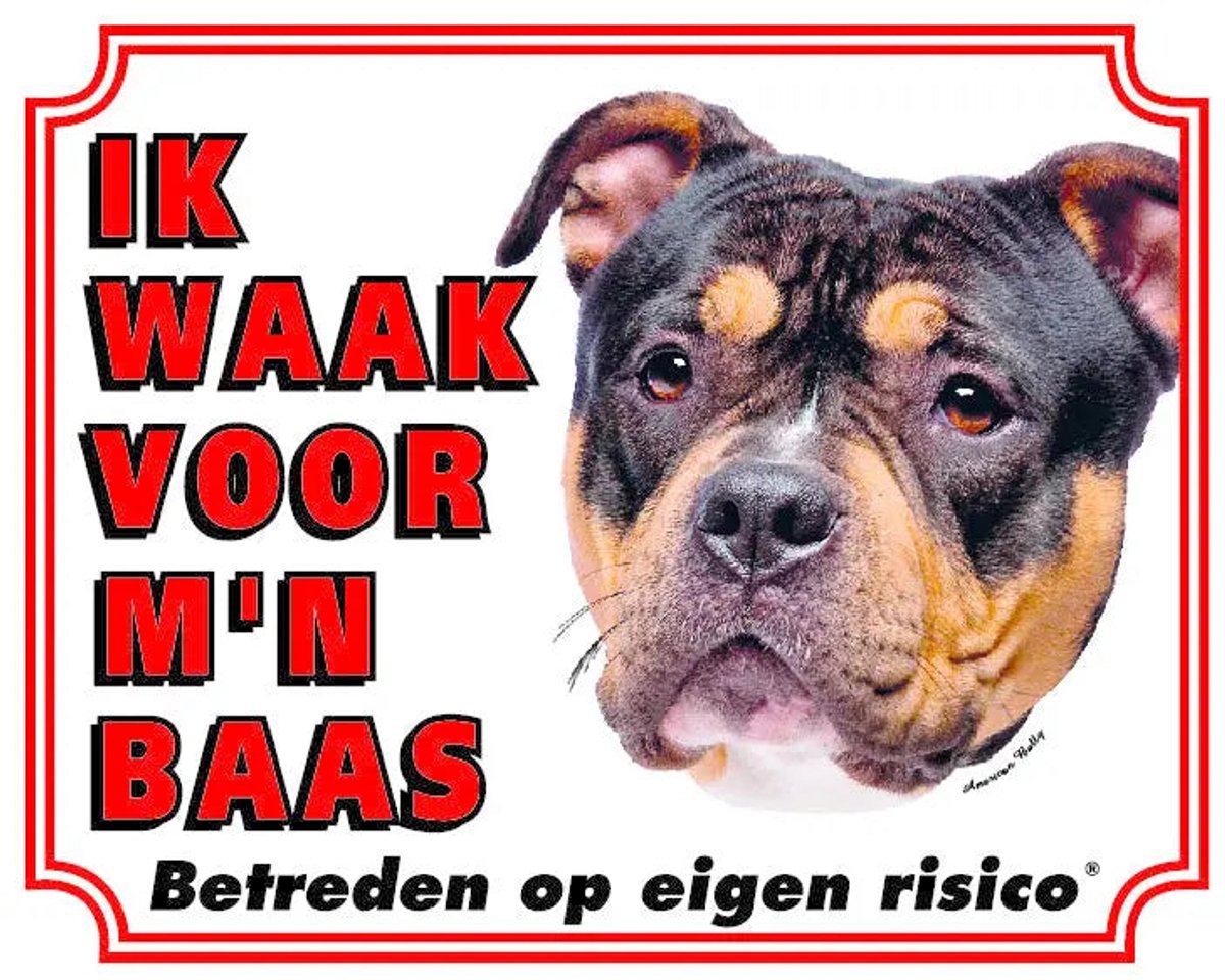Bol.com American Bully Waakbord - Ik waak voor mijn baas aanbieding