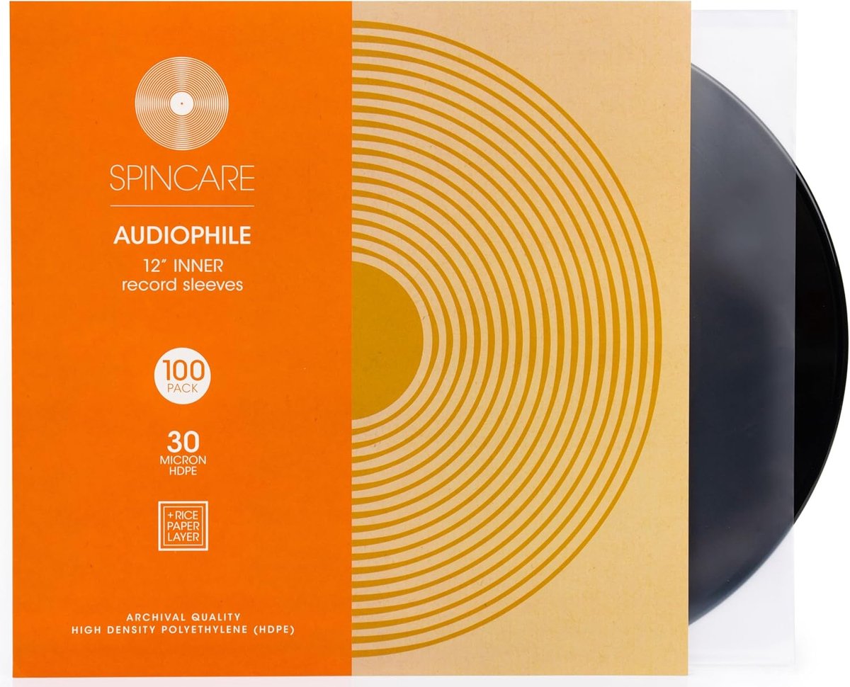 SnelShoppen - 100x Anti-Static Vinyl Record Inner Covers 12 Inch | Audiophile LP Beschermcovers | Archiefkwaliteit Multi-layer Rice Paper | Vervangend
