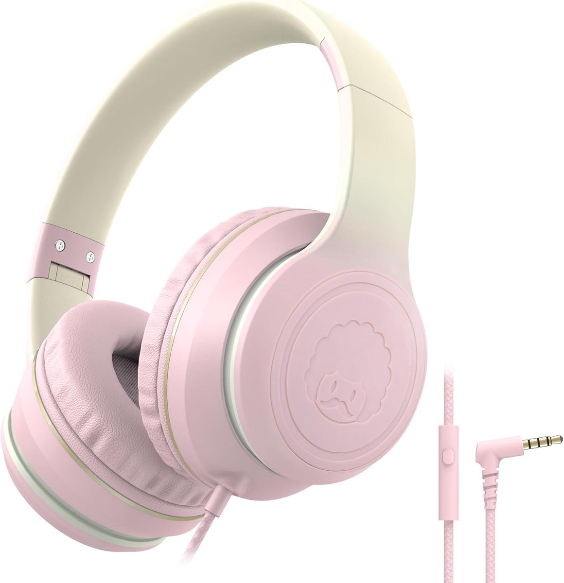 Thijox - L22 Kinderhoofdtelefoon, Opvouwbare Hoofdtelefoon voor Kinderen, Verstelbare Hoofdband, 3,5 mm Jack, Over-Ear met Microfoon, Roze, Ideaal voo