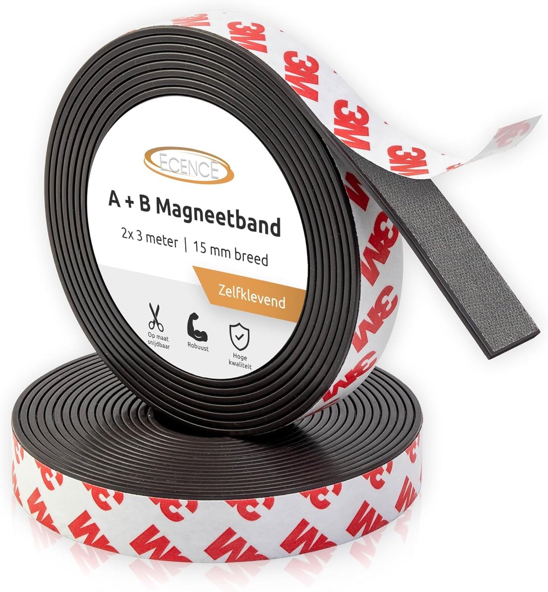 SnelShoppen - ECENCE Zelfklevende Magnetische Tape A + B voor Horren (6m) - Sterke 3M Hechting - Ideaal voor Thuis, Kantoor, Camping & Werkplaats