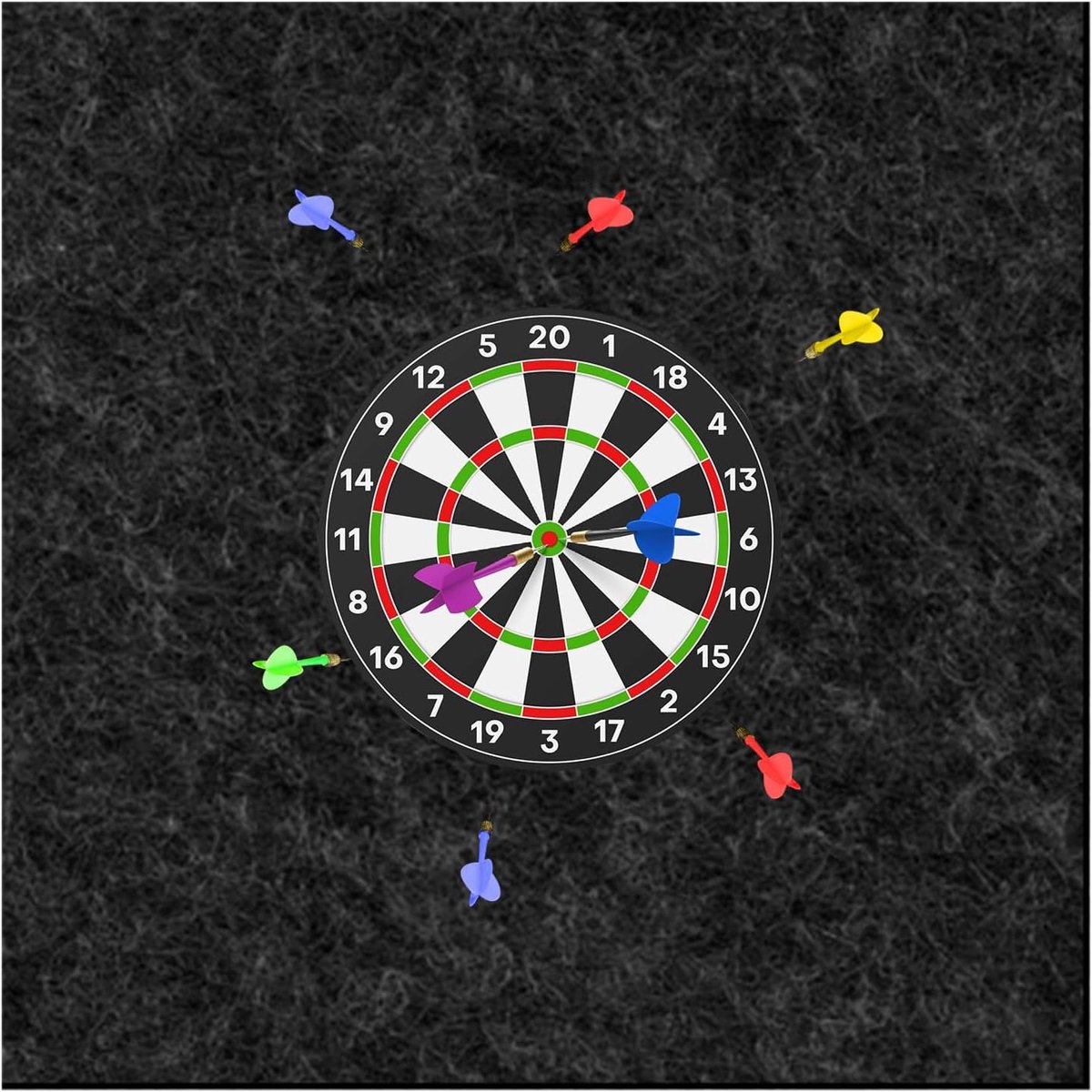 SnelShoppen - Felt Dartboard Wandbescherming 60x60 cm - Zelfklevende Beschermmat - Zwart - Vilt Dartbord Achterwand voor Woonkamer en Kelder