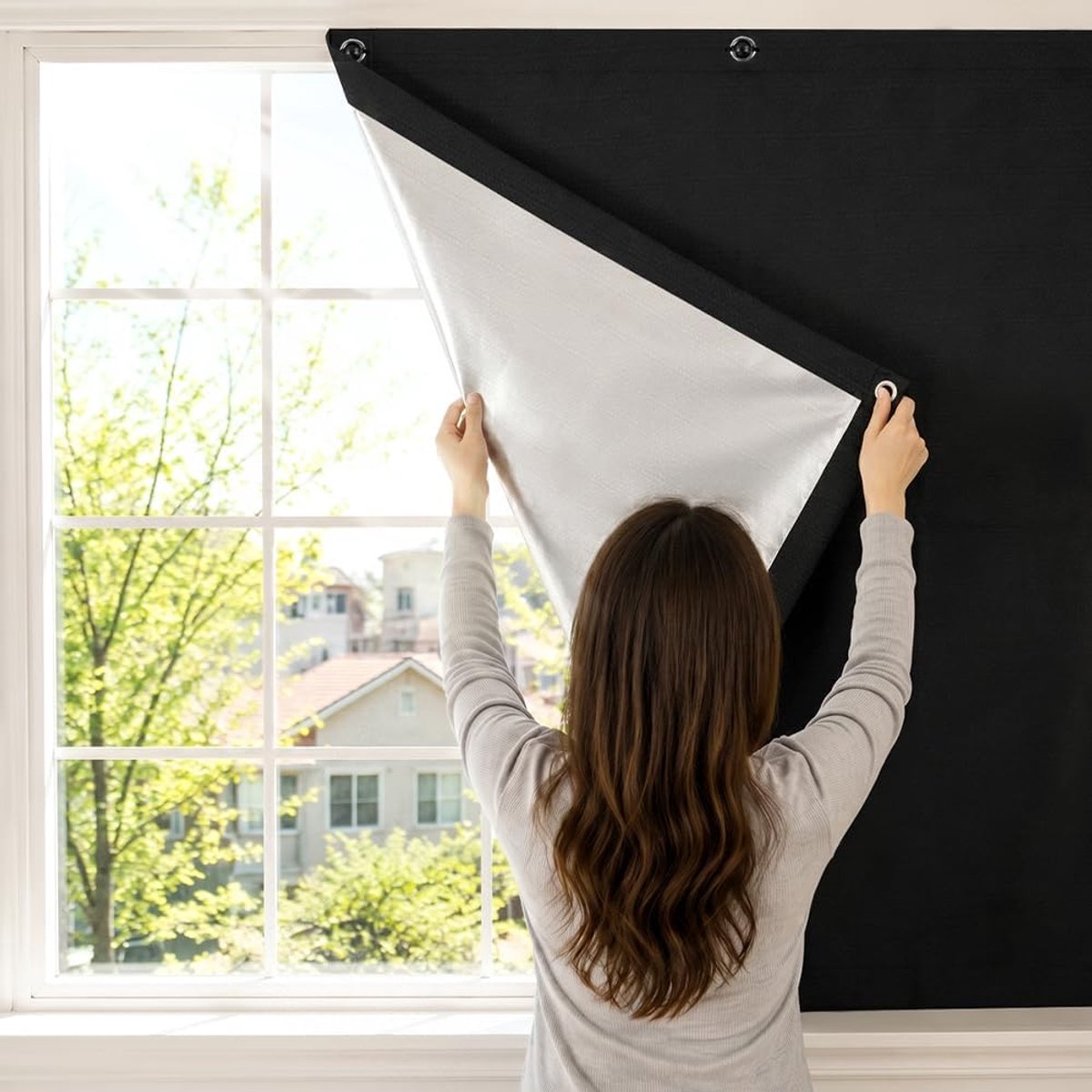 SnelShoppen - 100% Verduisterende Rolgordijnen 60x73cm | Geen Boren Nodig, Verwijderbare Zuignap, 600D Oxford Stof, Zonwerend, Thermisch Geïsoleerd vo