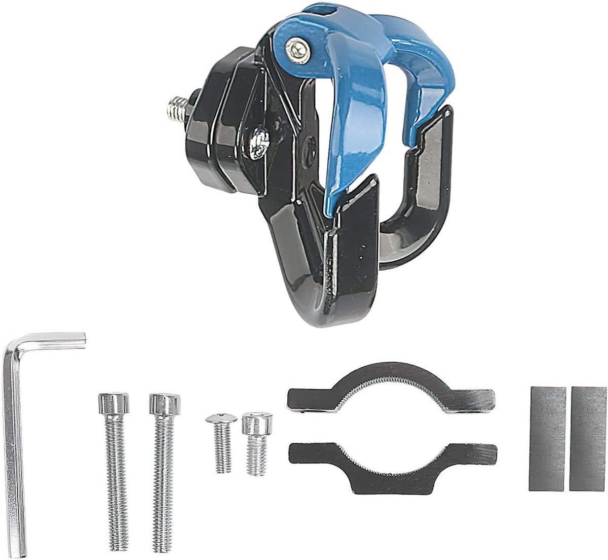 SnelShoppen - Universele Elektrische Scooter Hanghaak - Verstelbare Pothaak voor Stangen (20mm - 37mm) - Inclusief Schroeven en Gereedschap - Aluminiu