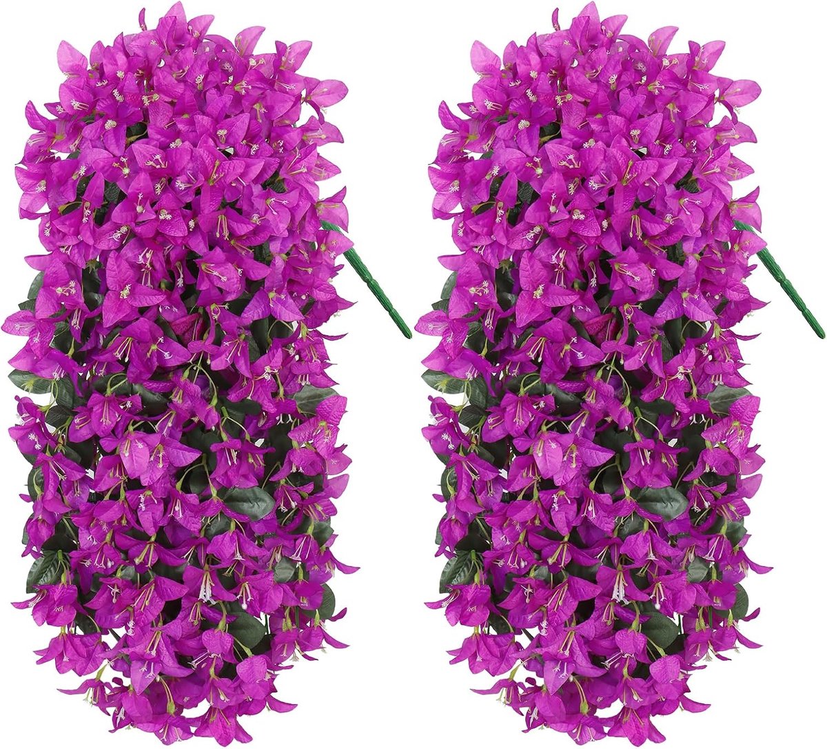 SnelShoppen - Kunstmatige Hangende Bloemen Planten Buiten 2 Stuks Zijde Bougainvillea Nepbloemen UV Bestendig Hangende Klimplanten voor Deur Balkon Tu
