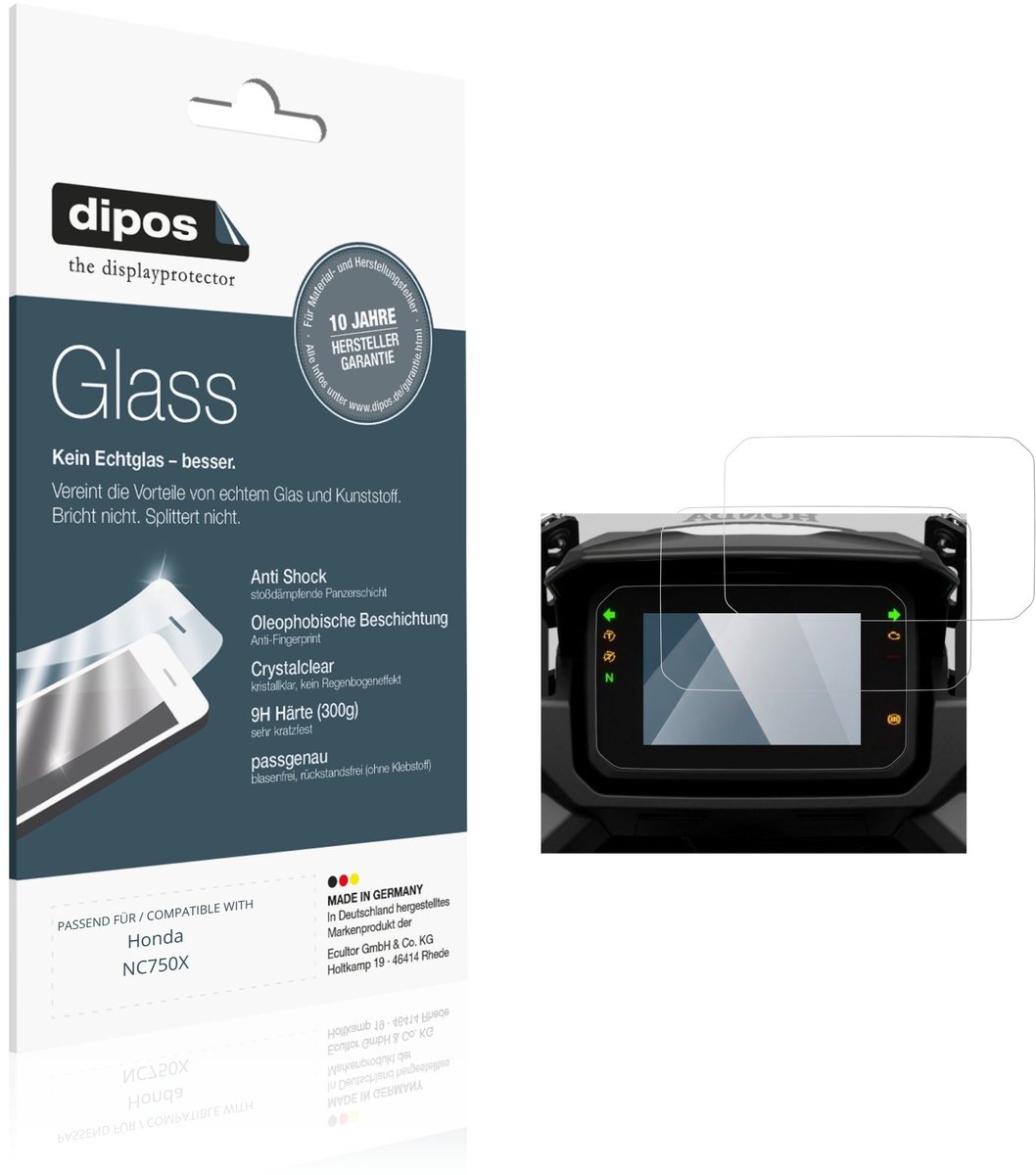 dipos – 2x Pantserfolie geschikt voor Honda NC750X | 9H Screenprotector