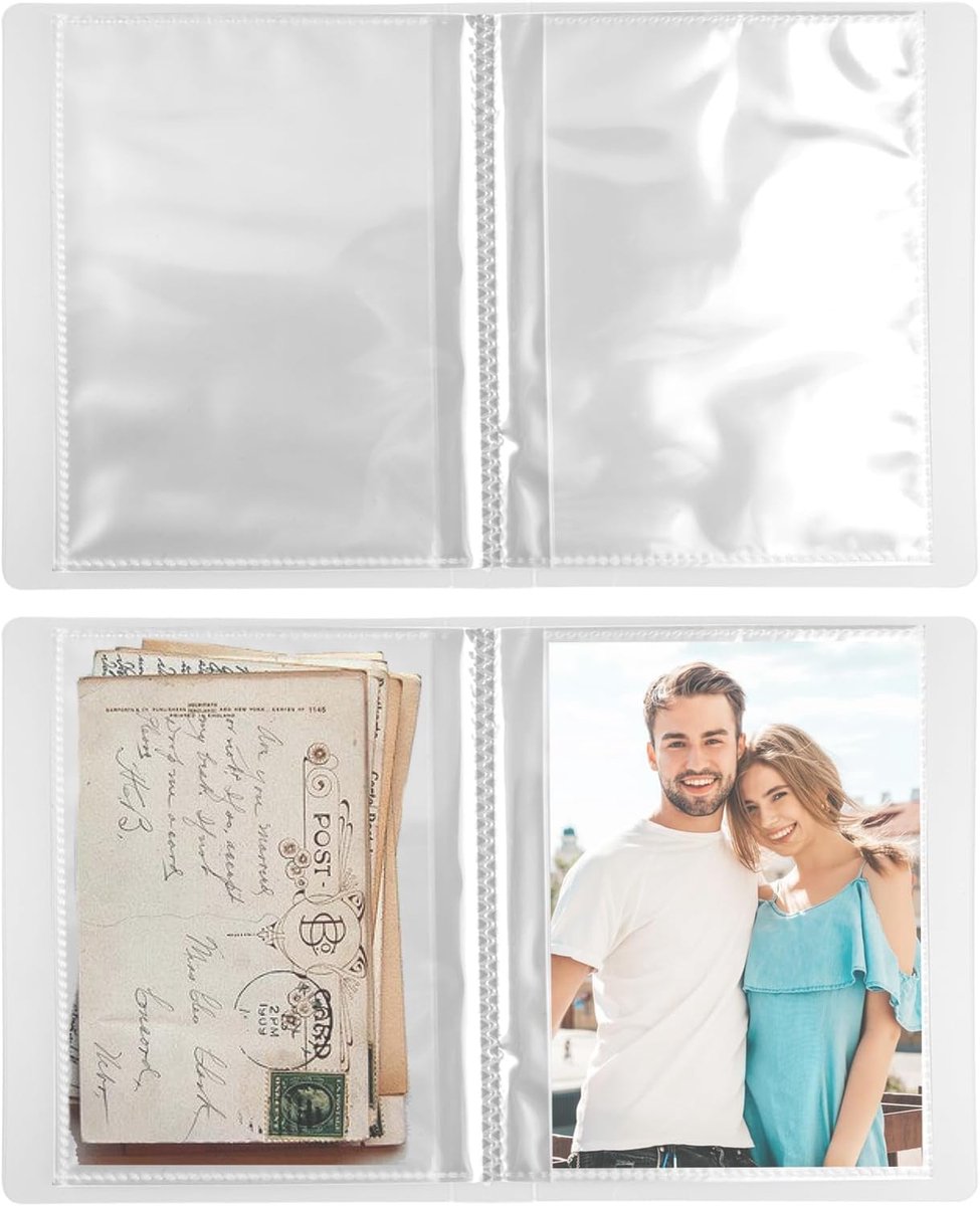 SnelShoppen - 2 Stuks A6 Fotoalbum en Stickeropslag, 48 Pagina's, 10x15cm, Duidelijke Stempels, PP Materiaal, Milieuvriendelijk, Voor Postcards en Sti