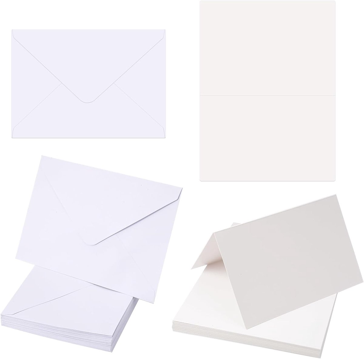 SnelShoppen - 30 Sets Vouwkaarten met Enveloppen, Blank, Wit, DIN A6/C6 - Perfect voor DIY, Bruiloften, Verjaardagen, Kerstmis